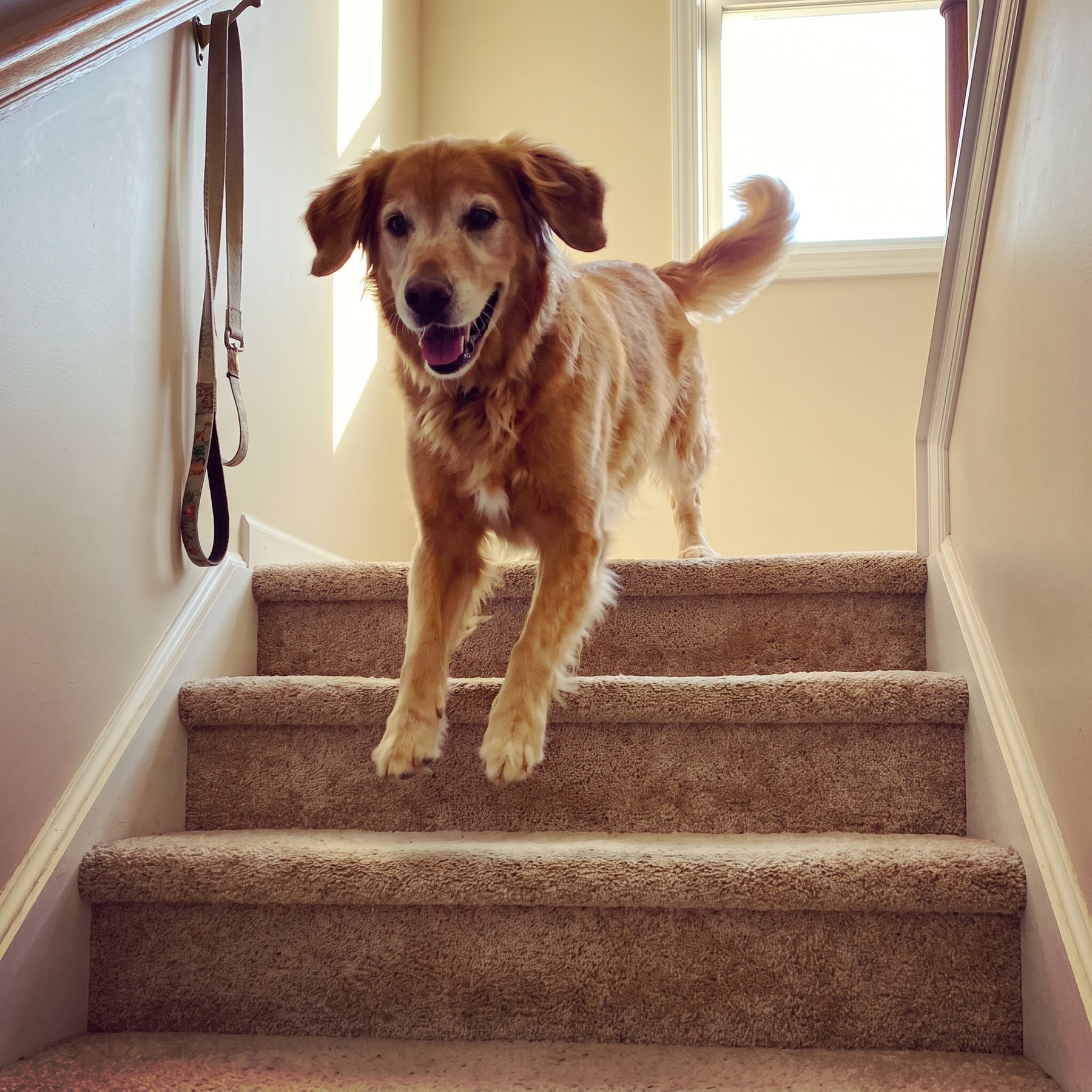 Dog before beginning the Loyal Bowl daily routine